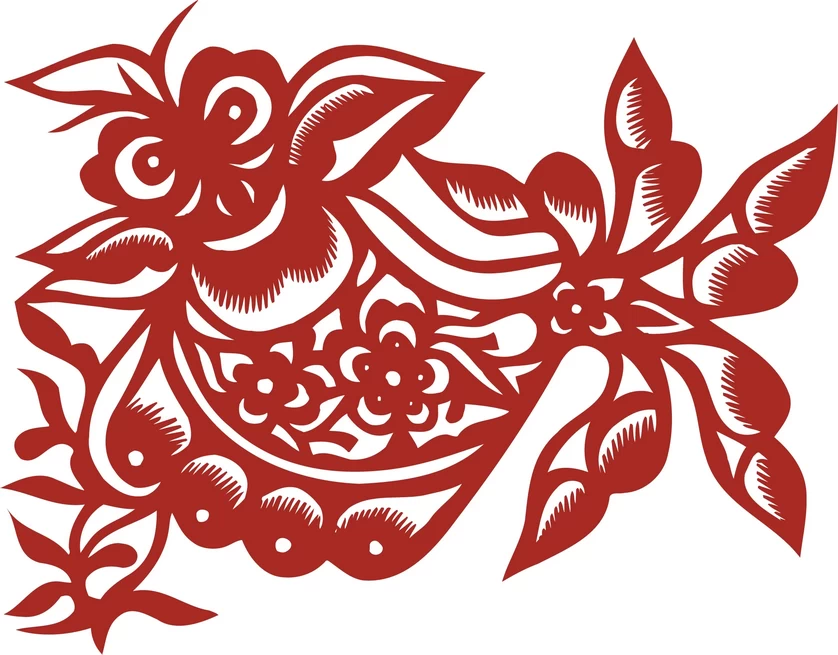 中国风中式传统喜庆民俗人物动物窗花剪纸插画边框AI矢量PNG素材【224】